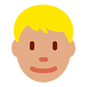 Émoji 👱🏽 Personne Blonde : Peau Légèrement Mate sur Twitter Twemoji 12.1.