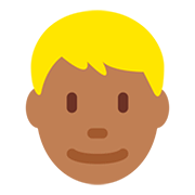 👱🏾 Emoji Pessoa: Pele Morena Escura E Cabelo Louro na Twitter Twemoji 12.1.