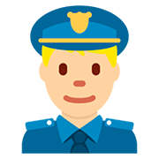 👮🏼 Emoji Polizist(in): mittelhelle Hautfarbe Twitter Twemoji 12.1.
