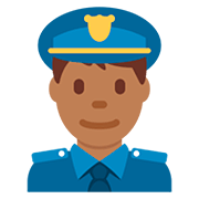 👮🏾 Emoji Polizist(in): mitteldunkle Hautfarbe Twitter Twemoji 12.1.