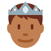 🤴🏾 Emoji Príncipe: Pele Morena Escura na Twitter Twemoji 12.1.