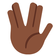 🖖🏿 Emoji vulkanischer Gruß: dunkle Hautfarbe Twitter Twemoji 12.1.