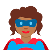🦸🏾 Emoji Personaje De Superhéroe: Tono De Piel Oscuro Medio en Twitter Twemoji 12.1.