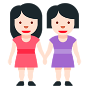 👭🏻 Emoji Mujeres De La Mano: Tono De Piel Claro en Twitter Twemoji 12.1.