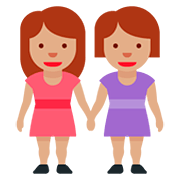 Emoji 👭🏽 Due Donne Che Si Tengono Per Mano: Carnagione Olivastra su Twitter Twemoji 12.1.