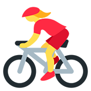 Émoji 🚴‍♀️ Cycliste Femme sur Twitter Twemoji 12.1.