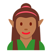 🧝🏾‍♀️ Emoji Elfe: mitteldunkle Hautfarbe Twitter Twemoji 12.1.