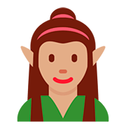 🧝🏽‍♀️ Emoji Elfa: Tono De Piel Medio en Twitter Twemoji 12.1.