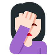 🤦🏻‍♀️ Emoji sich an den Kopf fassende Frau: helle Hautfarbe Twitter Twemoji 12.1.