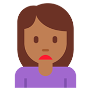 🙍🏾‍♀️ Emoji Mujer Frunciendo El Ceño: Tono De Piel Oscuro Medio en Twitter Twemoji 12.1.