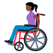 👩🏿‍🦽 Emoji Mulher Em Cadeira De Rodas Manual: Pele Escura na Twitter Twemoji 12.1.