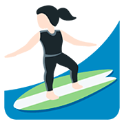 🏄🏻‍♀️ Emoji Mujer Haciendo Surf: Tono De Piel Claro en Twitter Twemoji 12.1.