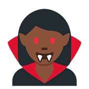 🧛🏿‍♀️ Emoji weiblicher Vampir: dunkle Hautfarbe Twitter Twemoji 12.1.