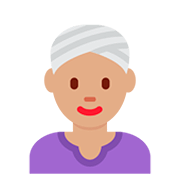 Emoji 👳🏽‍♀️ Donna Con Turbante: Carnagione Olivastra su Twitter Twemoji 12.1.