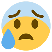 Emoji 😰 Faccina Blu Sudata su Twitter Twemoji 13.0.1.