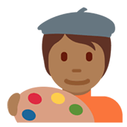🧑🏾‍🎨 Emoji Künstler(in): mitteldunkle Hautfarbe Twitter Twemoji 13.0.1.