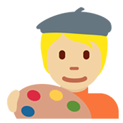 🧑🏼‍🎨 Emoji Artista: Tono De Piel Claro Medio en Twitter Twemoji 13.0.1.