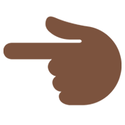 👈🏿 Emoji Dorso Da Mão Com Dedo Indicador Apontando Para A Esquerda: Pele Escura na Twitter Twemoji 13.0.1.