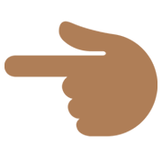 👈🏾 Emoji nach links weisender Zeigefinger: mitteldunkle Hautfarbe Twitter Twemoji 13.0.1.