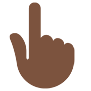 👆🏿 Emoji Dorso Da Mão Com Dedo Indicador Apontando Para Cima: Pele Escura na Twitter Twemoji 13.0.1.