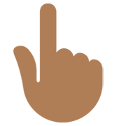 👆🏾 Emoji Dorso Da Mão Com Dedo Indicador Apontando Para Cima: Pele Morena Escura na Twitter Twemoji 13.0.1.