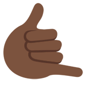 🤙🏿 Emoji Sinal «me Liga»: Pele Escura na Twitter Twemoji 13.0.1.