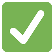 ✅ Emoji Botón De Marca De Verificación en Twitter Twemoji 13.0.1.