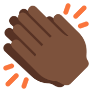 Emoji 👏🏿 Mani Che Applaudono: Carnagione Scura su Twitter Twemoji 13.0.1.