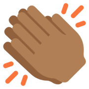 👏🏾 Emoji klatschende Hände: mitteldunkle Hautfarbe Twitter Twemoji 13.0.1.
