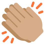 👏🏽 Emoji klatschende Hände: mittlere Hautfarbe Twitter Twemoji 13.0.1.