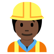 👷🏿 Emoji Trabalhador De Construção Civil: Pele Escura na Twitter Twemoji 13.0.1.