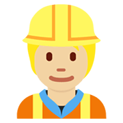 👷🏼 Emoji Bauarbeiter(in): mittelhelle Hautfarbe Twitter Twemoji 13.0.1.