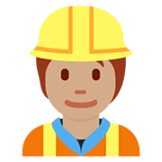 👷🏽 Emoji Trabalhador De Construção Civil: Pele Morena na Twitter Twemoji 13.0.1.