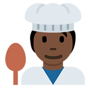 🧑🏿‍🍳 Emoji Cocinero: Tono De Piel Oscuro en Twitter Twemoji 13.0.1.