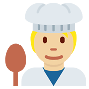 🧑🏼‍🍳 Emoji Cocinero: Tono De Piel Claro Medio en Twitter Twemoji 13.0.1.