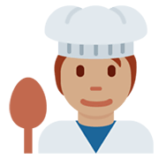 Émoji 🧑🏽‍🍳 Cuisinier (tous Genres) : Peau Légèrement Mate sur Twitter Twemoji 13.0.1.