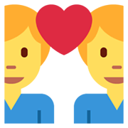 👨‍❤️‍👨 Emoji Liebespaar: Mann, Mann Twitter Twemoji 13.0.1.