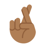 🤞🏾 Emoji Hand mit gekreuzten Fingern: mitteldunkle Hautfarbe Twitter Twemoji 13.0.1.