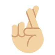 🤞🏼 Emoji Hand mit gekreuzten Fingern: mittelhelle Hautfarbe Twitter Twemoji 13.0.1.