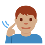 Emoji 🧏🏽‍♂️ Uomo Con Problemi Di Udito: Carnagione Olivastra su Twitter Twemoji 13.0.1.