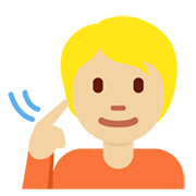 🧏🏼 Emoji Persona Sorda: Tono De Piel Claro Medio en Twitter Twemoji 13.0.1.