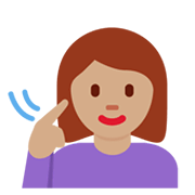 🧏🏽‍♀️ Emoji Mujer Sorda: Tono De Piel Medio en Twitter Twemoji 13.0.1.