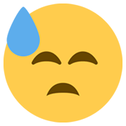 Emoji 😓 Faccina Sudata su Twitter Twemoji 13.0.1.