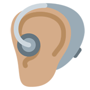 🦻🏽 Emoji Ohr mit Hörhilfe: mittlere Hautfarbe Twitter Twemoji 13.0.1.
