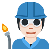 🧑🏻‍🏭 Emoji Fabrikarbeiter(in): helle Hautfarbe Twitter Twemoji 13.0.1.