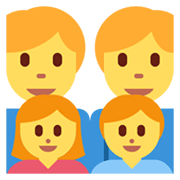 👨‍👨‍👧‍👦 Emoji Familie: Mann, Mann, Mädchen und Junge Twitter Twemoji 13.0.1.