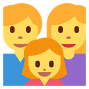 👨‍👩‍👧 Emoji Familia: Hombre, Mujer, Niña en Twitter Twemoji 13.0.1.
