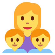 👩‍👦‍👦 Emoji Familia: Mujer, Niño, Niño en Twitter Twemoji 13.0.1.
