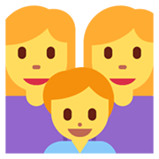 👩‍👩‍👦 Emoji Familia: Mujer, Mujer, Niño en Twitter Twemoji 13.0.1.