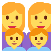 Émoji 👩‍👩‍👦‍👦 Famille : Femme, Femme, Garçon Et Garçon sur Twitter Twemoji 13.0.1.